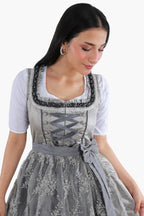 Mini Dirndl Dress Luxury Silver Grey Elegance