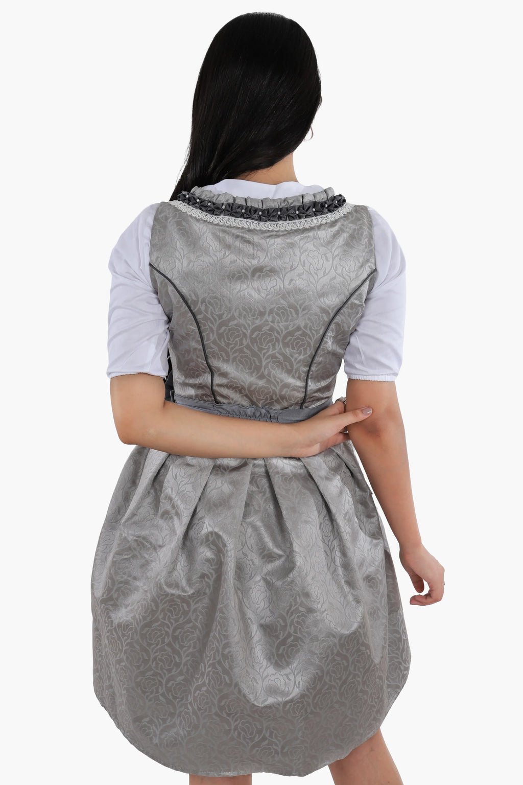 Mini Dirndl Dress Luxury Silver Grey Elegance