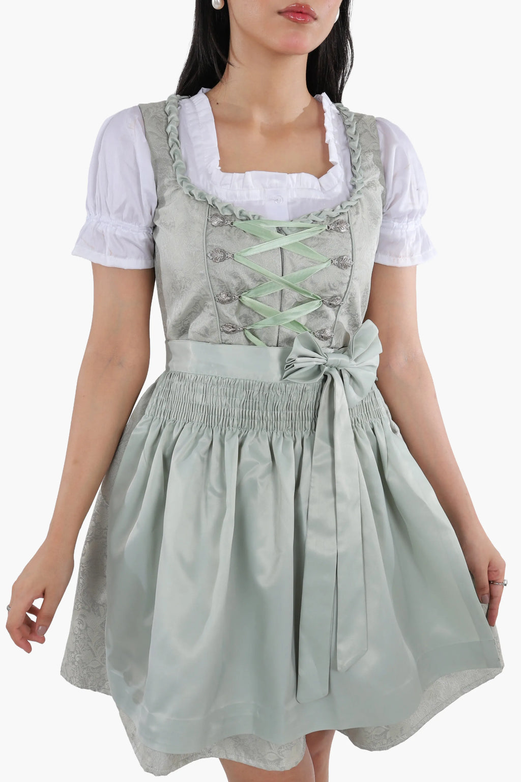 Mini Dirndl Dress Luxury Mint Green Elegance