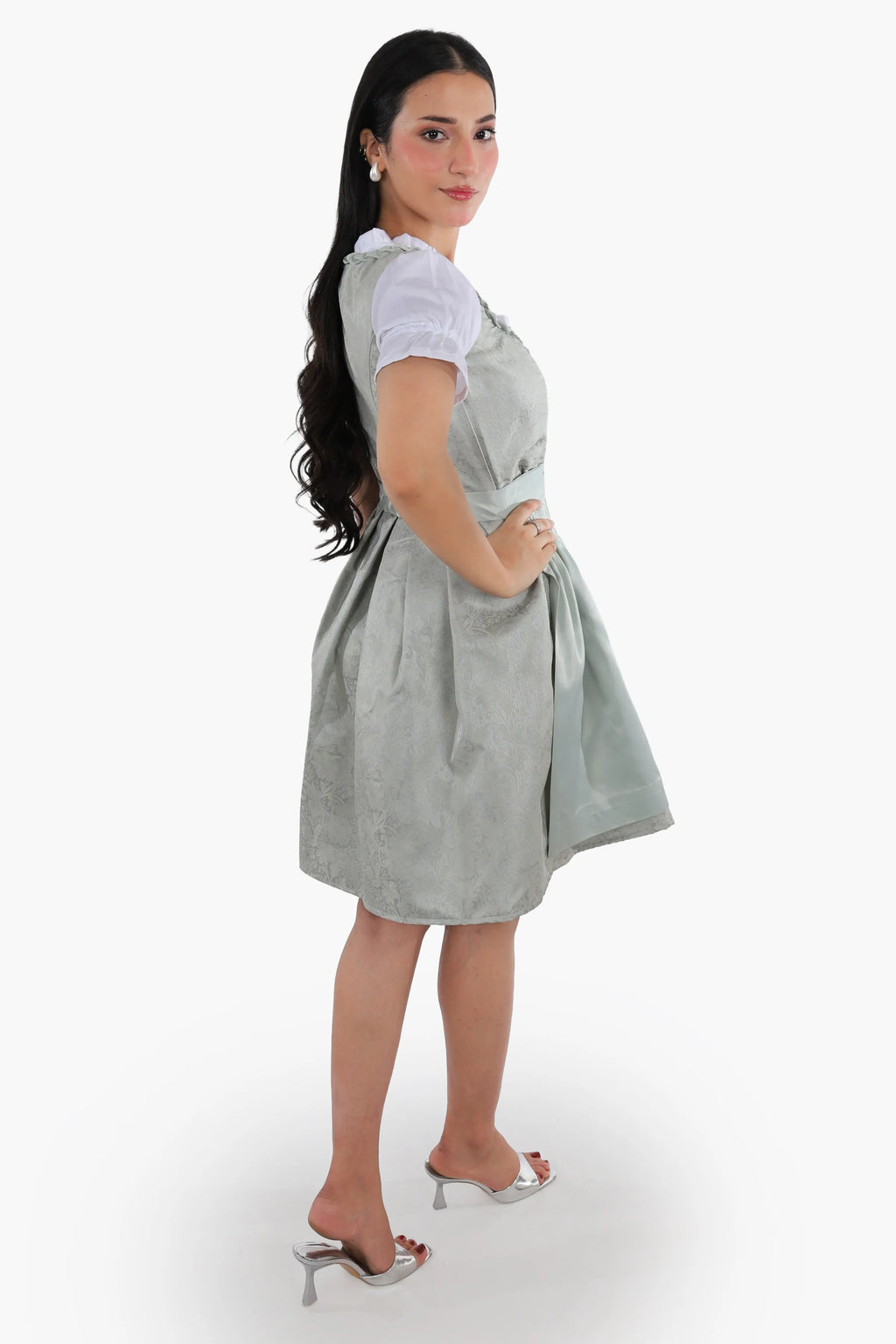 Mini Dirndl Dress Luxury Mint Green Elegance