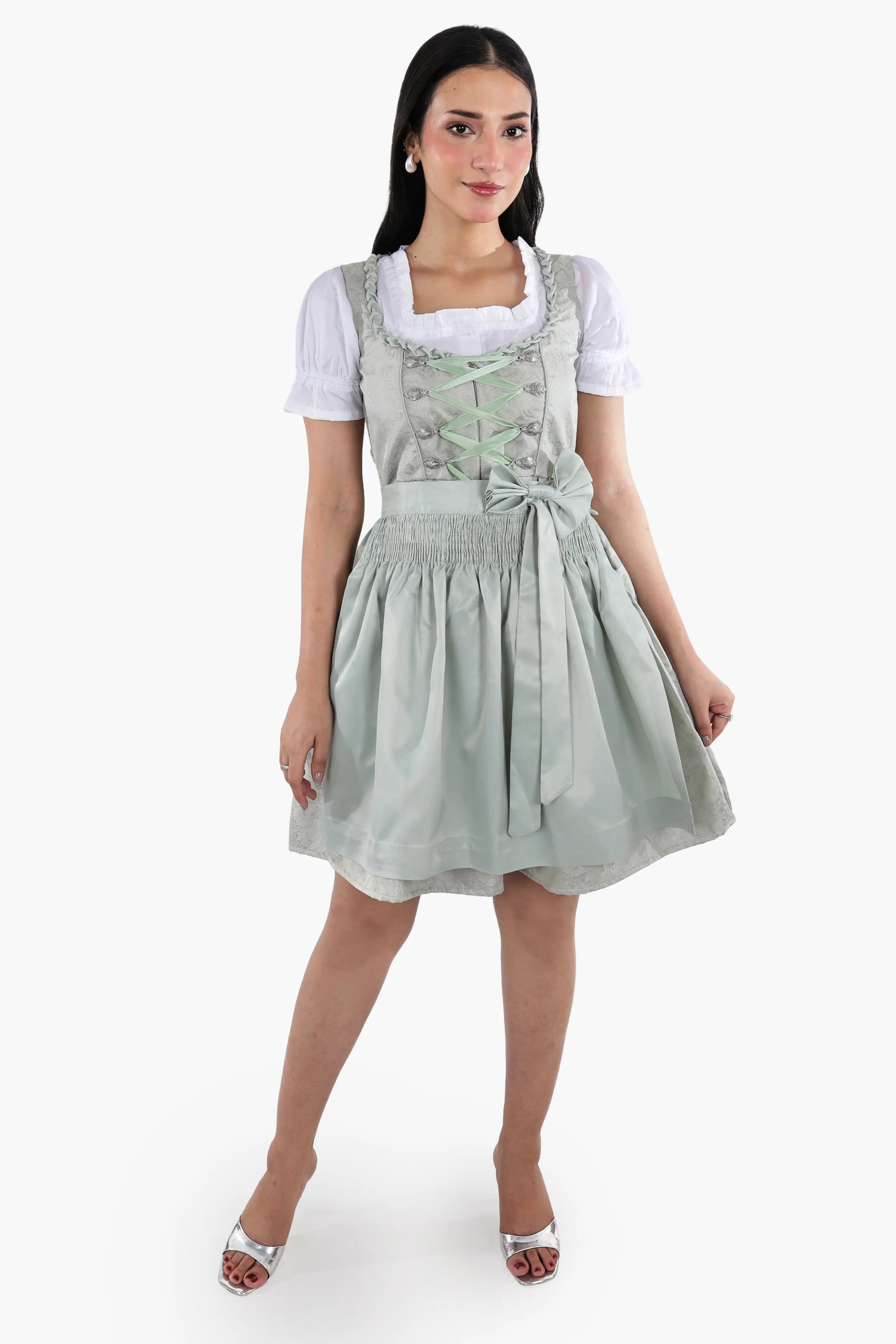 Mini Dirndl Dress Luxury Mint Green Elegance