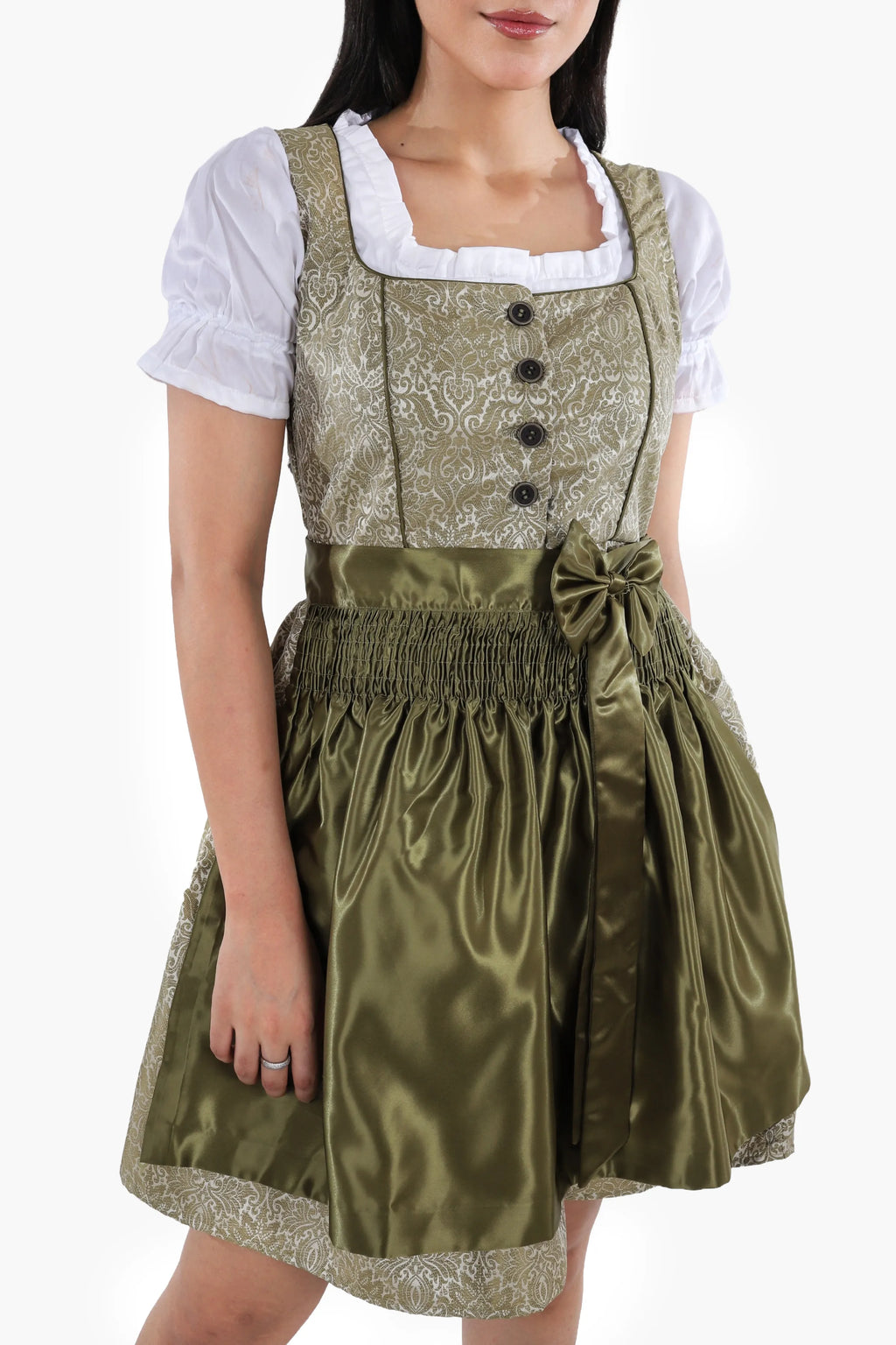 Enchanted Forest Green German Mini Dirndl Dress