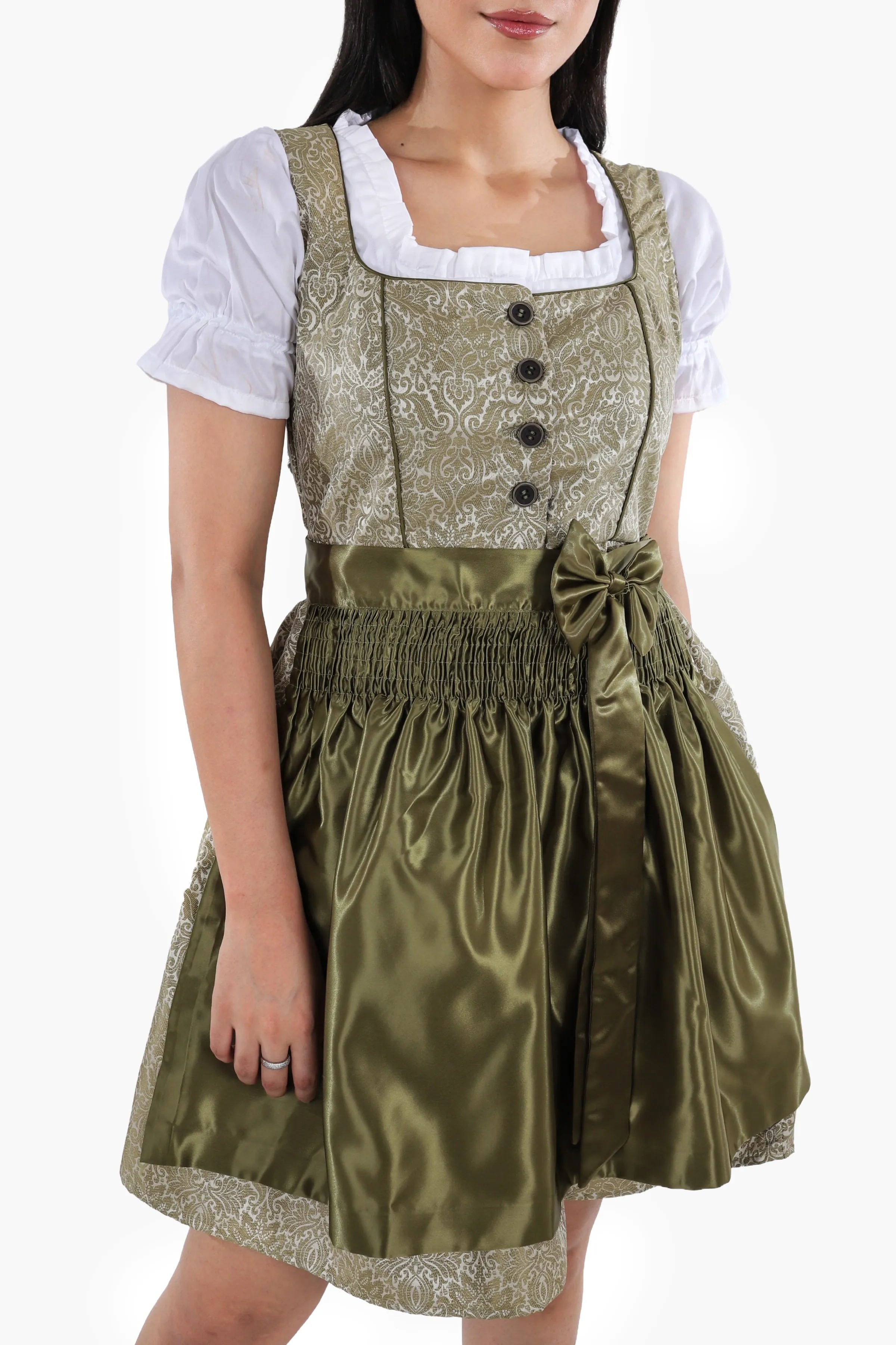 Enchanted Forest Green German Mini Dirndl Dress