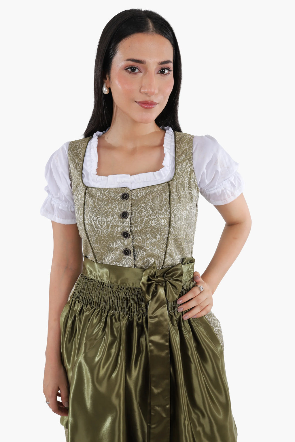 Enchanted Forest Green German Mini Dirndl Dress