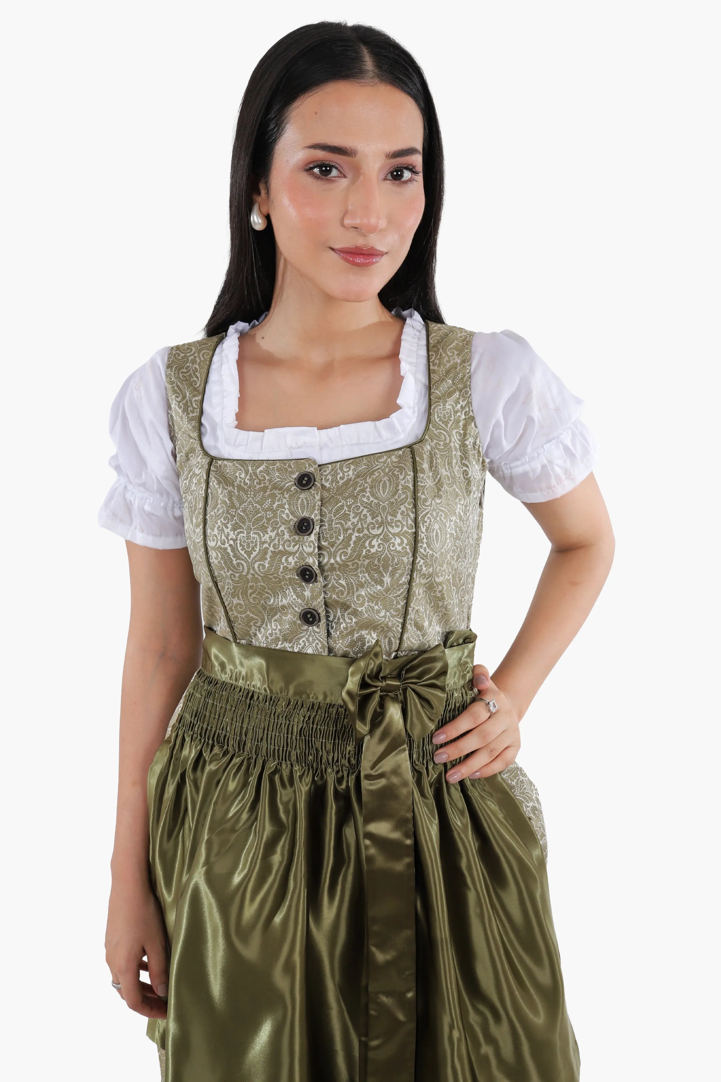 Enchanted Forest Green German Mini Dirndl Dress