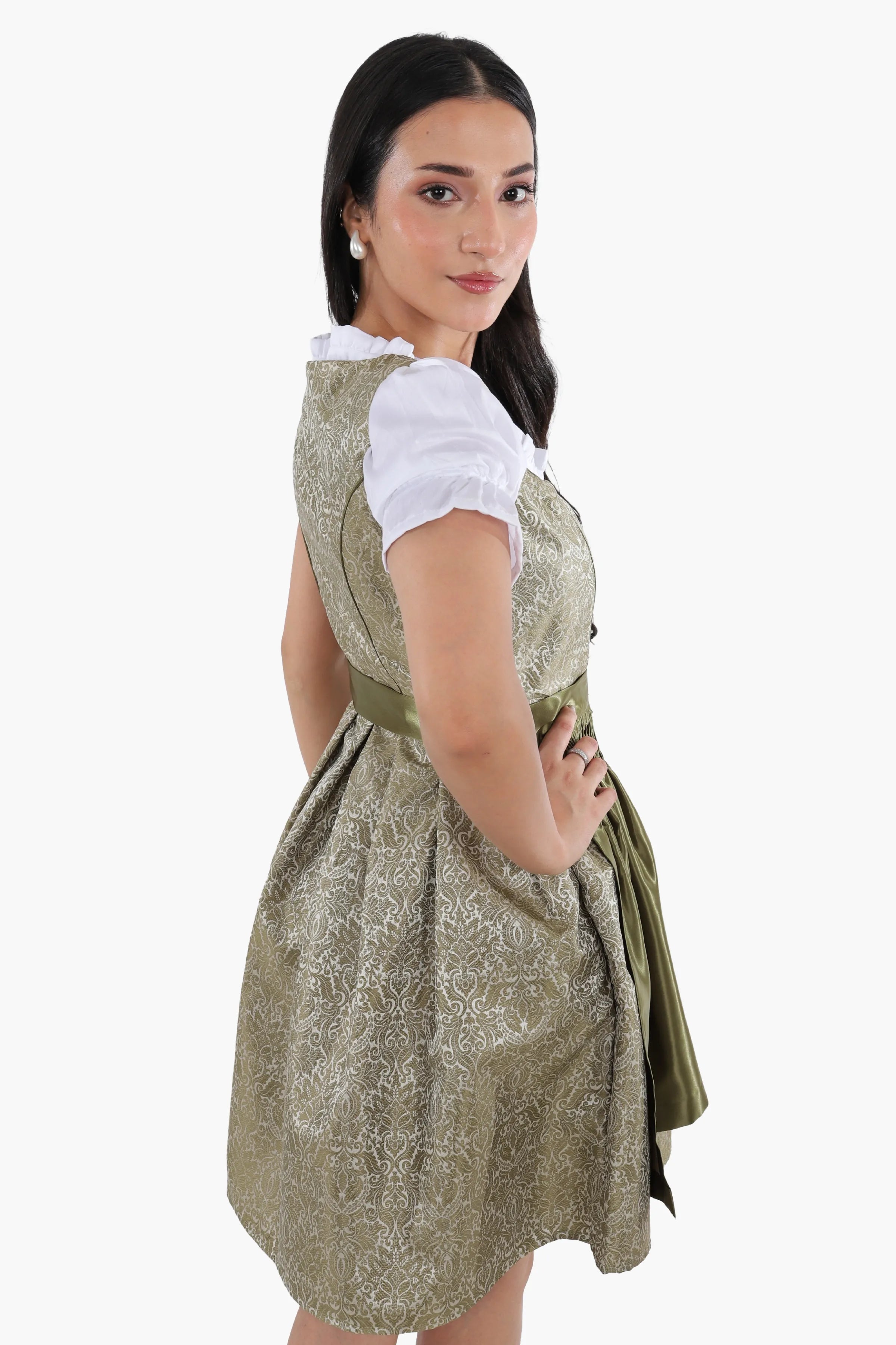 Enchanted Forest Green German Mini Dirndl Dress
