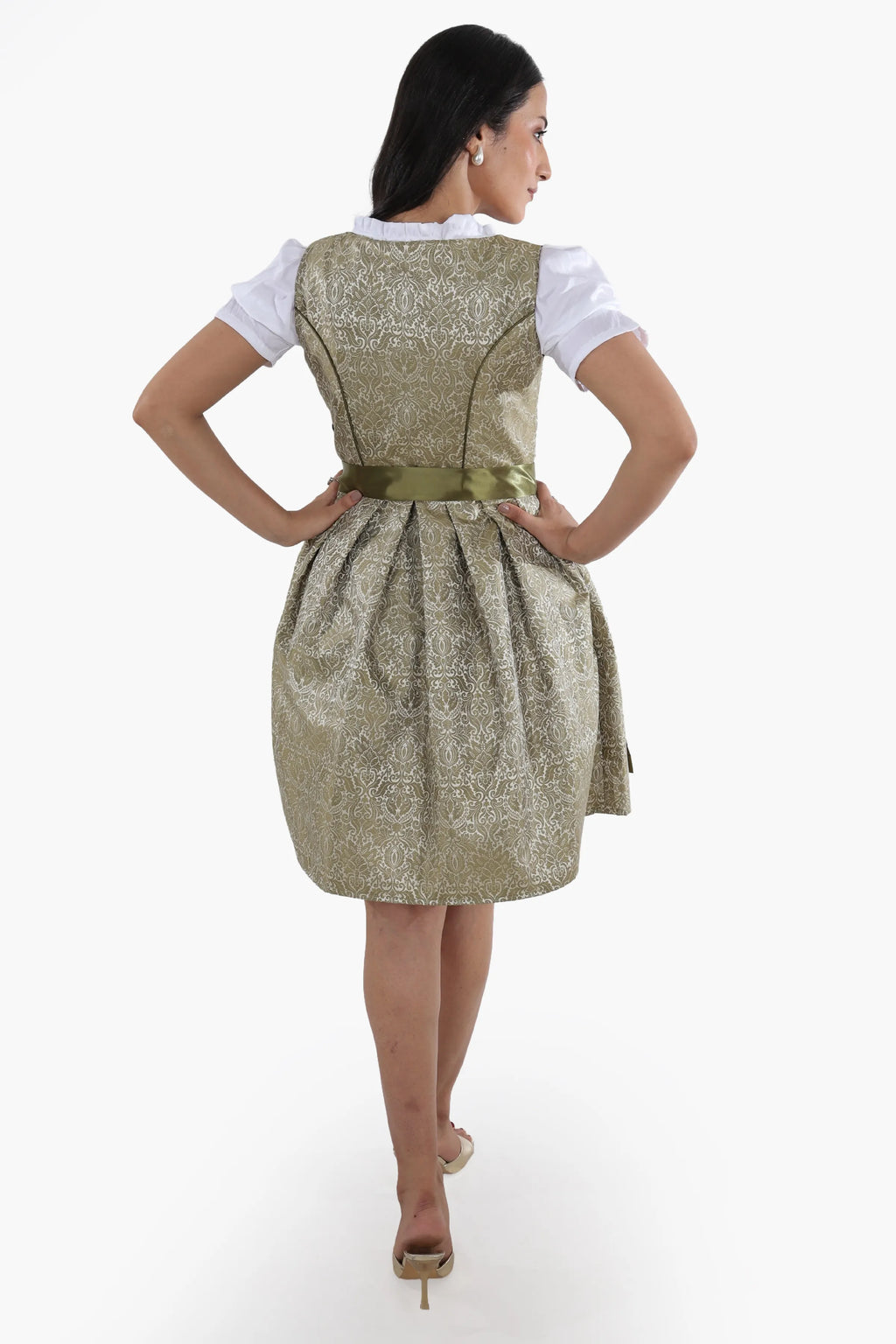 Enchanted Forest Green German Mini Dirndl Dress