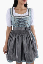 Mini Dirndl Dress Luxury Slate Blue Elegance