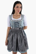 Mini Dirndl Dress Luxury Slate Blue Elegance
