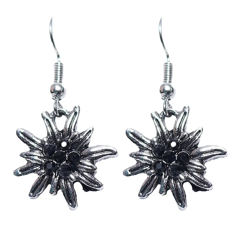 Midnight Edelweiss - Black Bavarian Jewelry Set