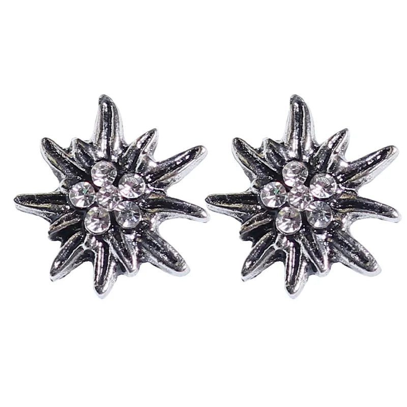 Alpine Heart Sparkle - Silver Bavarian Jewelry Set