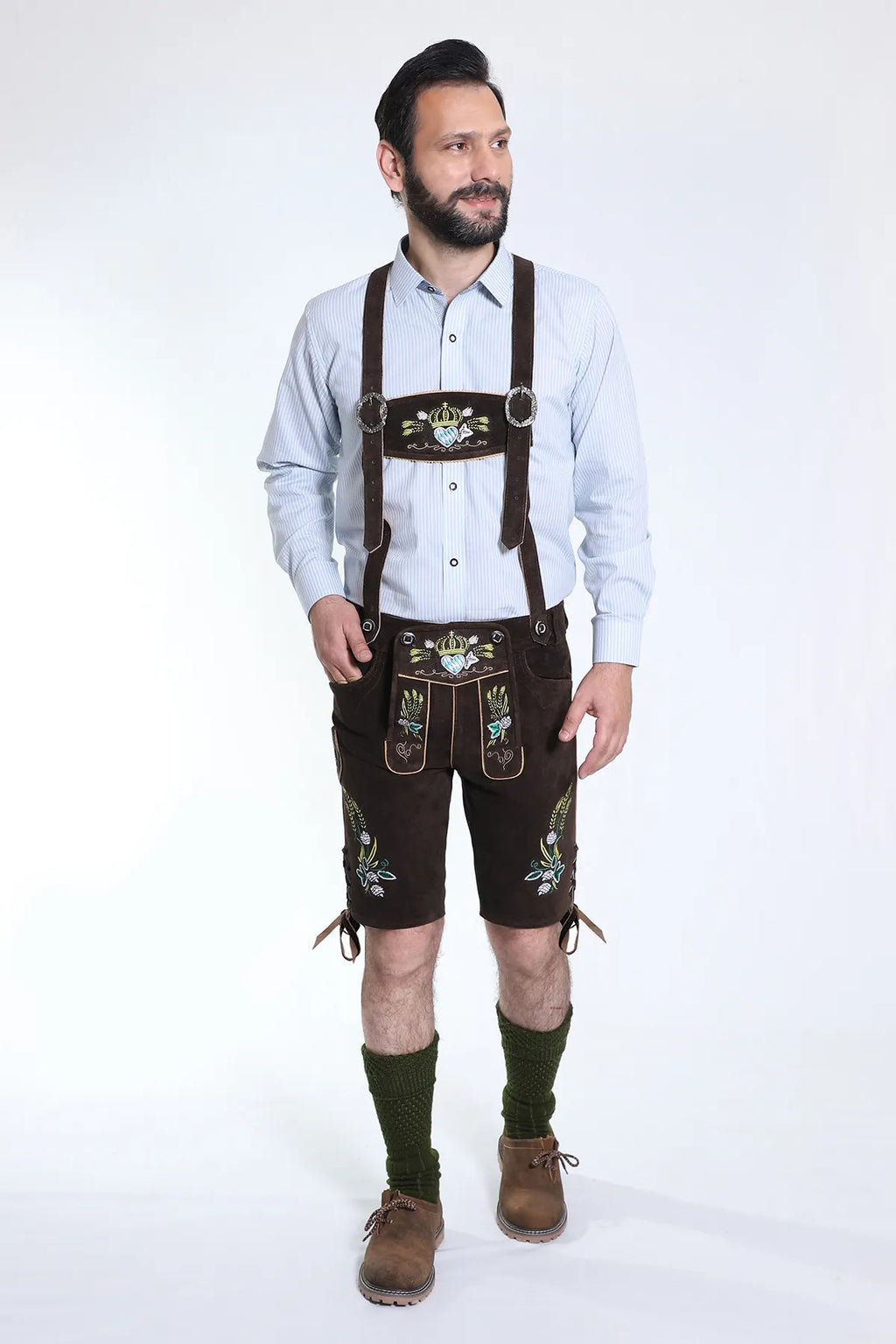 Authentic Lederhosen for Men with matching Suspenders