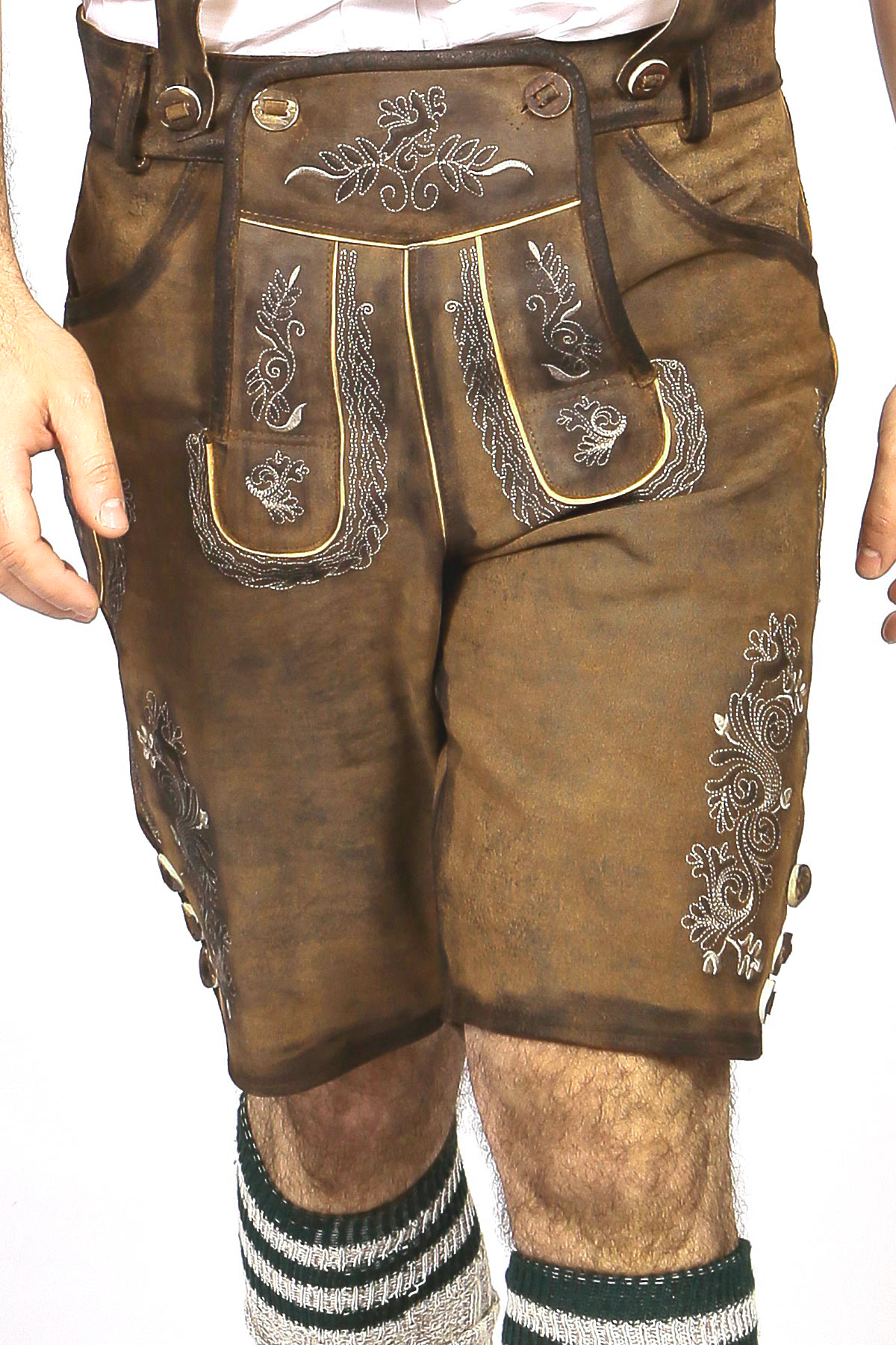 Trachten Short Lederhosen Dark Brown