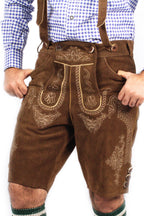 German Lederhosen Men Shorts Classic Brown