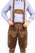German Lederhosen Men Shorts Classic Brown