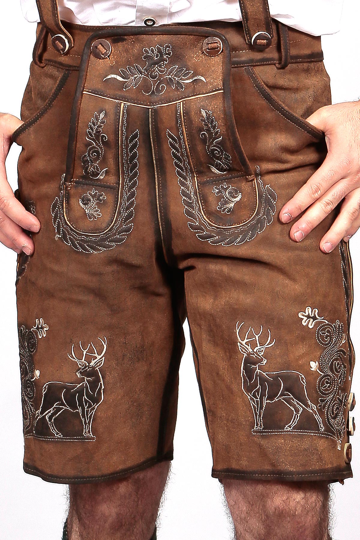 Trachten Short Lederhosen Dark Wild Brown – Lederhosen Store