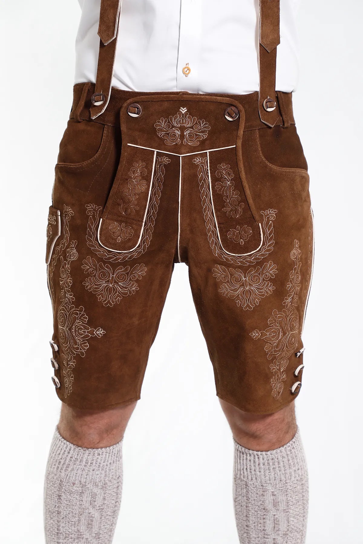 Classy Finished Bavarian Lederhosen Tan Brown