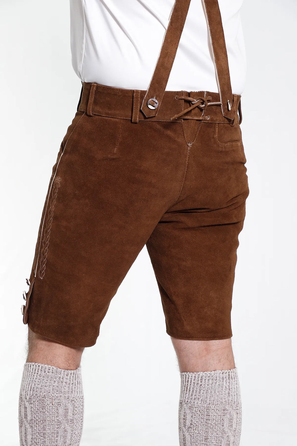Classy Finished Bavarian Lederhosen Men Brown