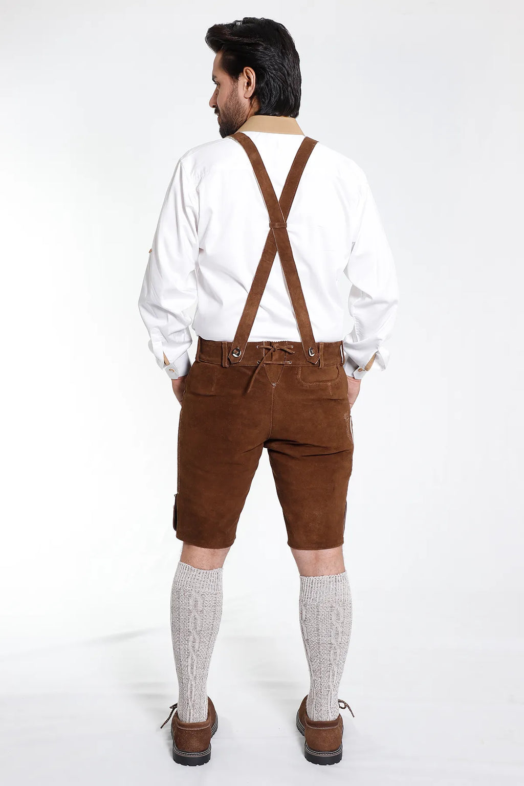 Classy Finished Bavarian Lederhosen Men Brown