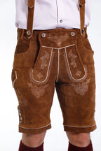 Genuine Bavarian Lederhosen for Men Hazelnut Brown Set