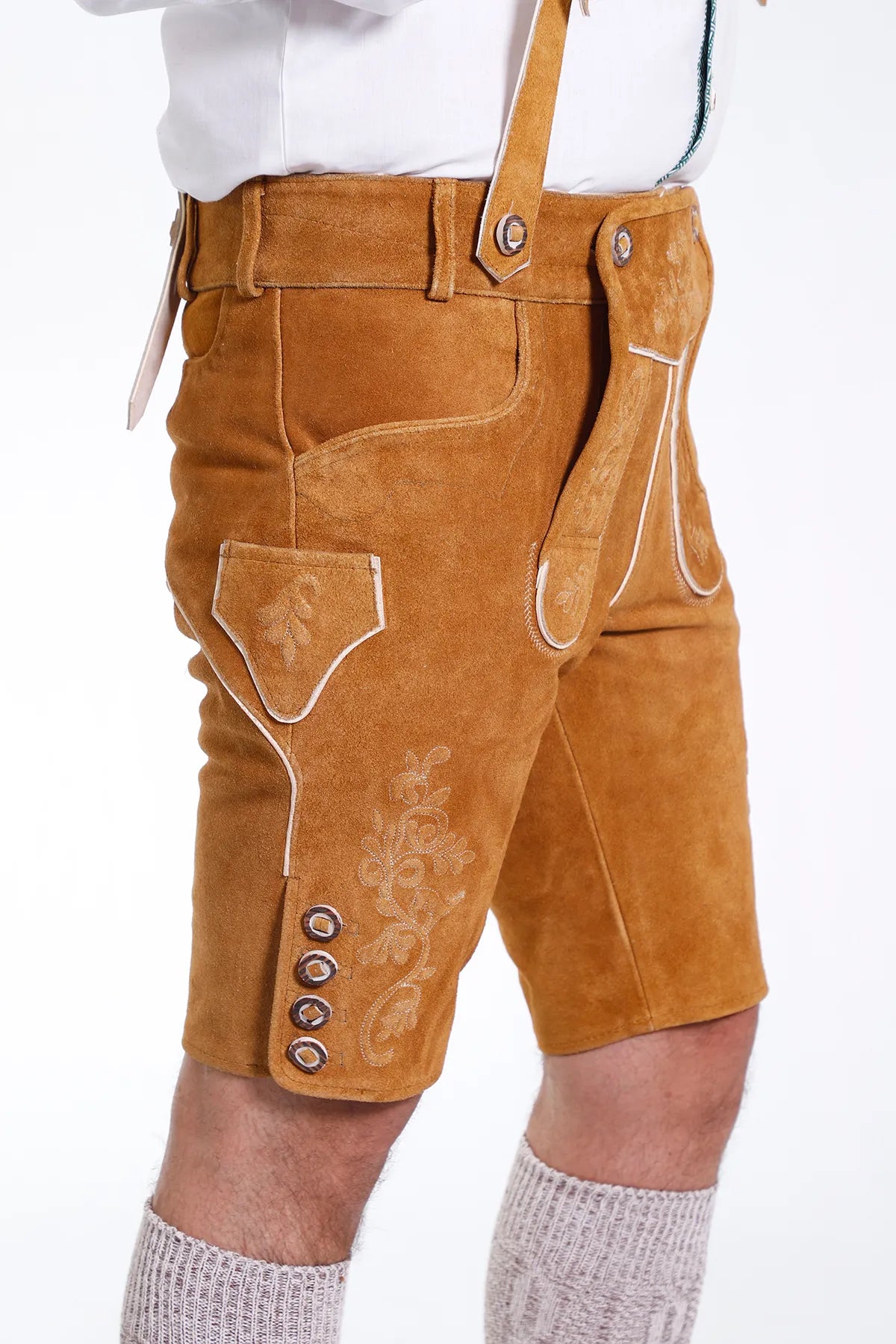 German Lederhosen Men in Natural Brown
