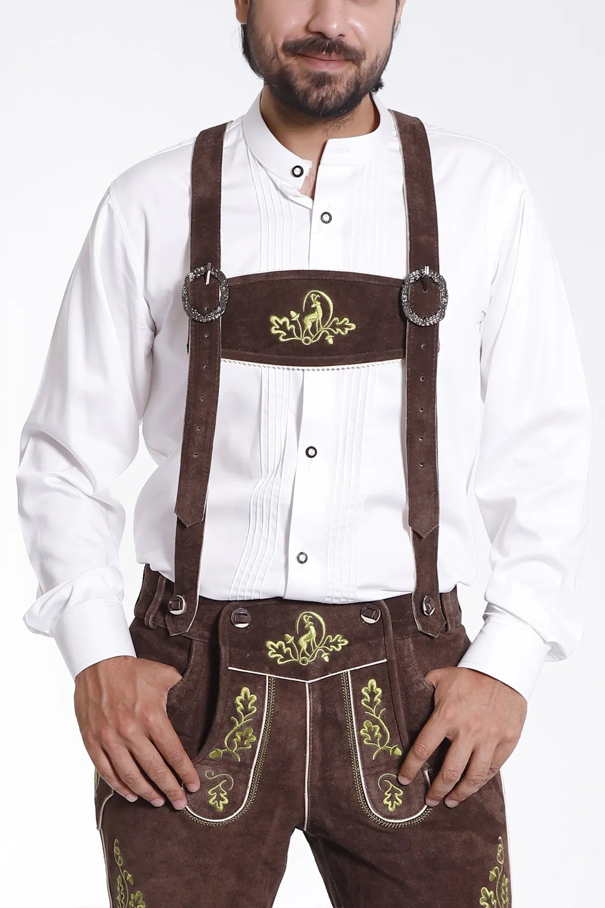 Classic Walnut Brown Lederhosen Attire