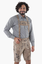 Men's Stone Gray Lederhosen Shorts