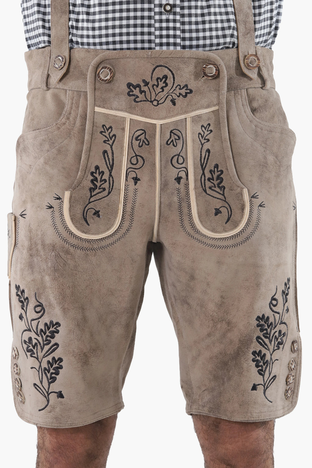 Men's Stone Gray Lederhosen Shorts