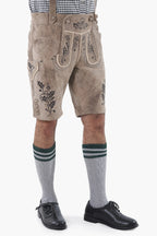 Men's Stone Gray Lederhosen Shorts