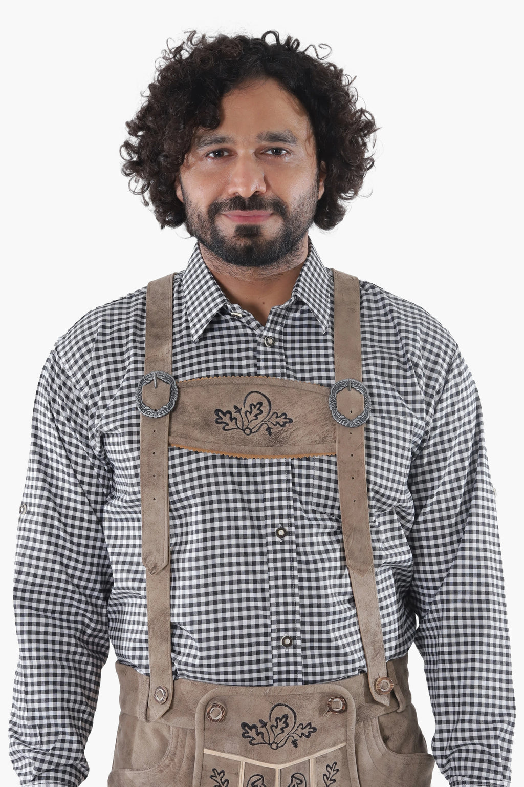 Men's Stone Gray Lederhosen Shorts