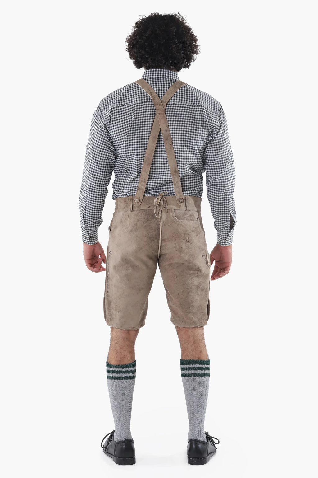 Men's Stone Gray Lederhosen Shorts