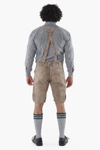 Men's Stone Gray Lederhosen Shorts