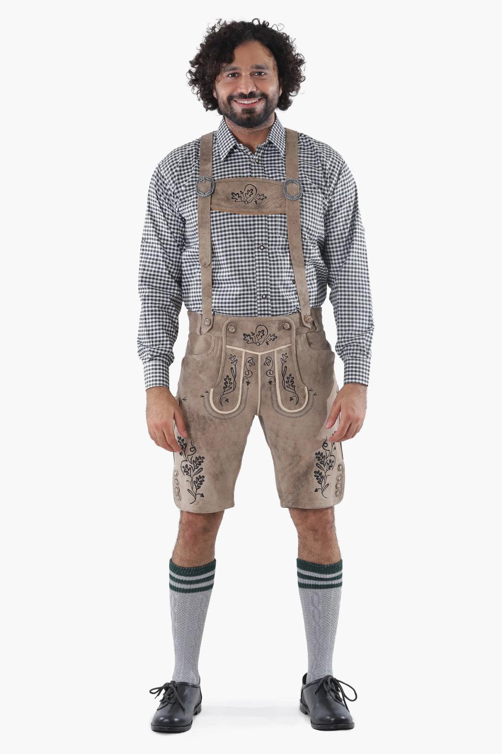 Men's Stone Gray Lederhosen Shorts