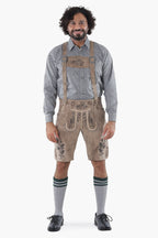Men's Stone Gray Lederhosen Shorts
