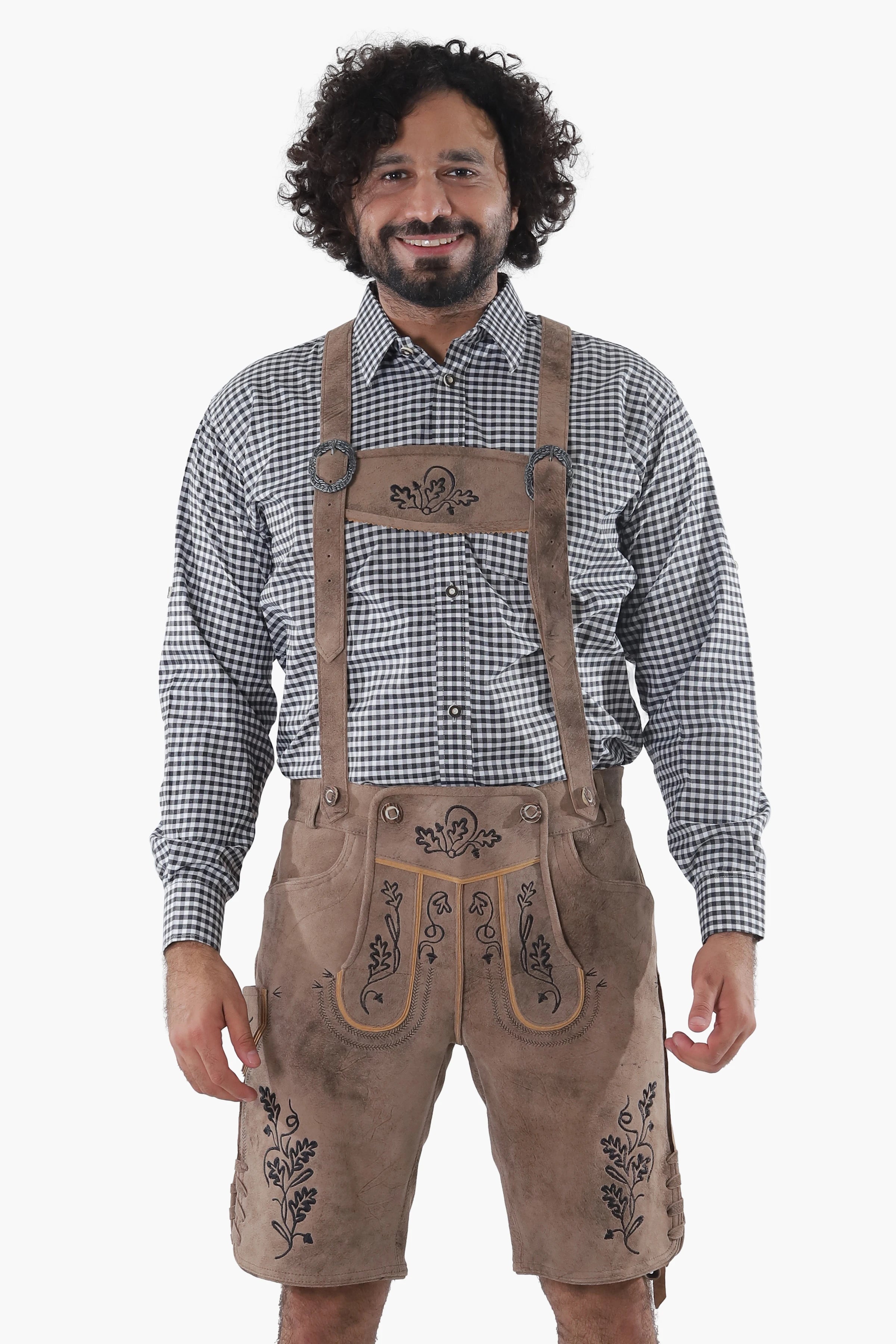 Trachten Shorts Lederhosen Vintage Brown