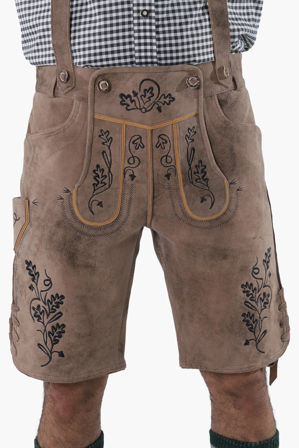 Trachten Shorts Lederhosen Vintage Brown