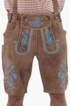 Dark Walnut Brown Lederhosen Men Shorts