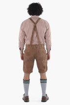 Dark Walnut Brown Lederhosen Men Shorts