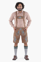 Dark Walnut Brown Lederhosen Men Shorts