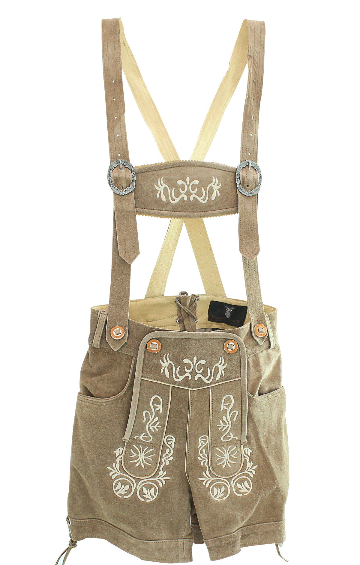 Women's Bavarian Lederhosen In Classic Saddle Brown