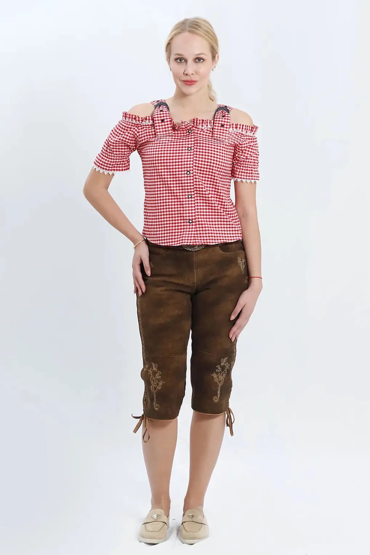 Knee length Women Lederhosen for Oktoberfest