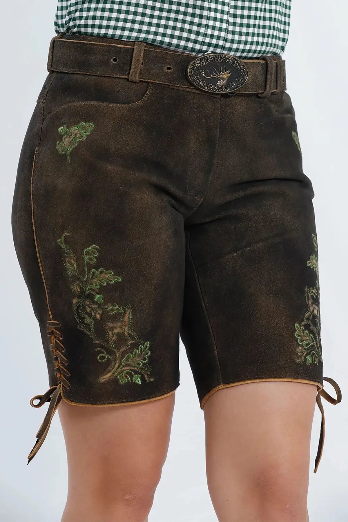 Bavarian Beauty - Female Lederhosen with Majestic Deer Design