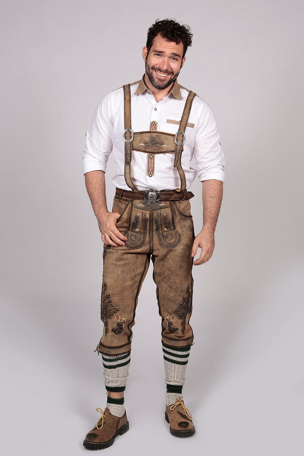 Bavarian Classic Long Bundhosen Brown