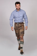 Blue Lederhosen Shirt German Oktoberfest Checkered