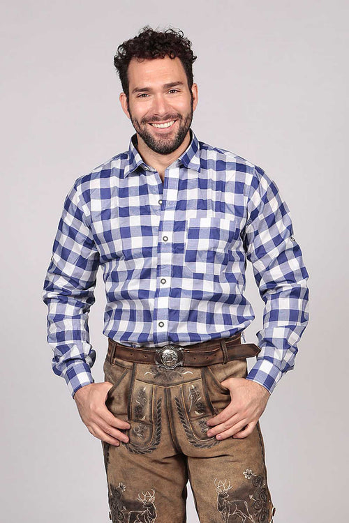 Blue Lederhosen Shirt for Sale - German Lederhosen Shirt SRT-03