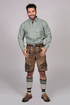 Green Checkered Lederhosen Oktoberfeest Shirt