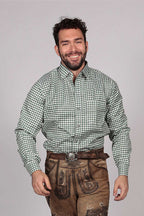 Green Checkered Lederhosen Oktoberfeest Shirt