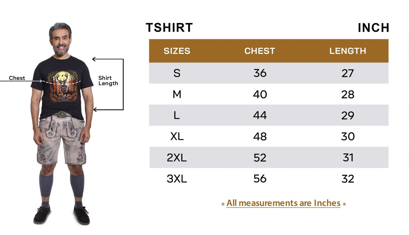 Male Tshirt Size Guide