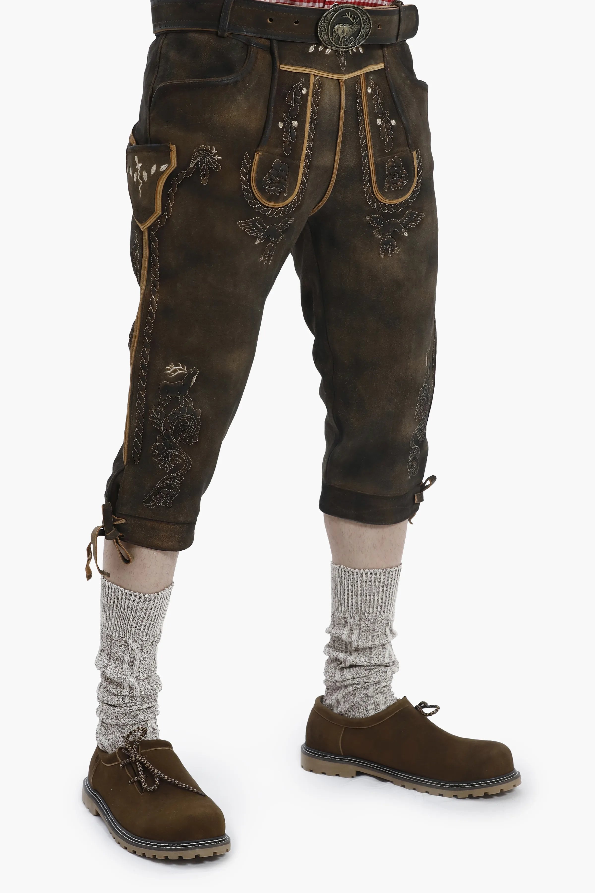 Brown Mens Trachten Trendsetter Lederhosen Shoes