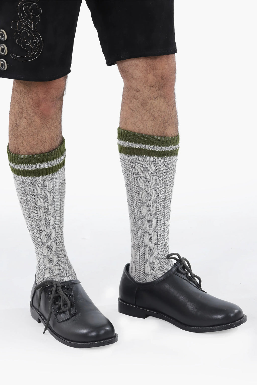 Traditional Black Haferl Shoes for Men